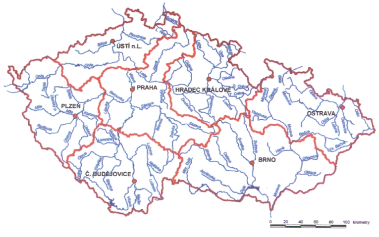 Územní působnost poboček Českého hydrometeorologického ústavu 